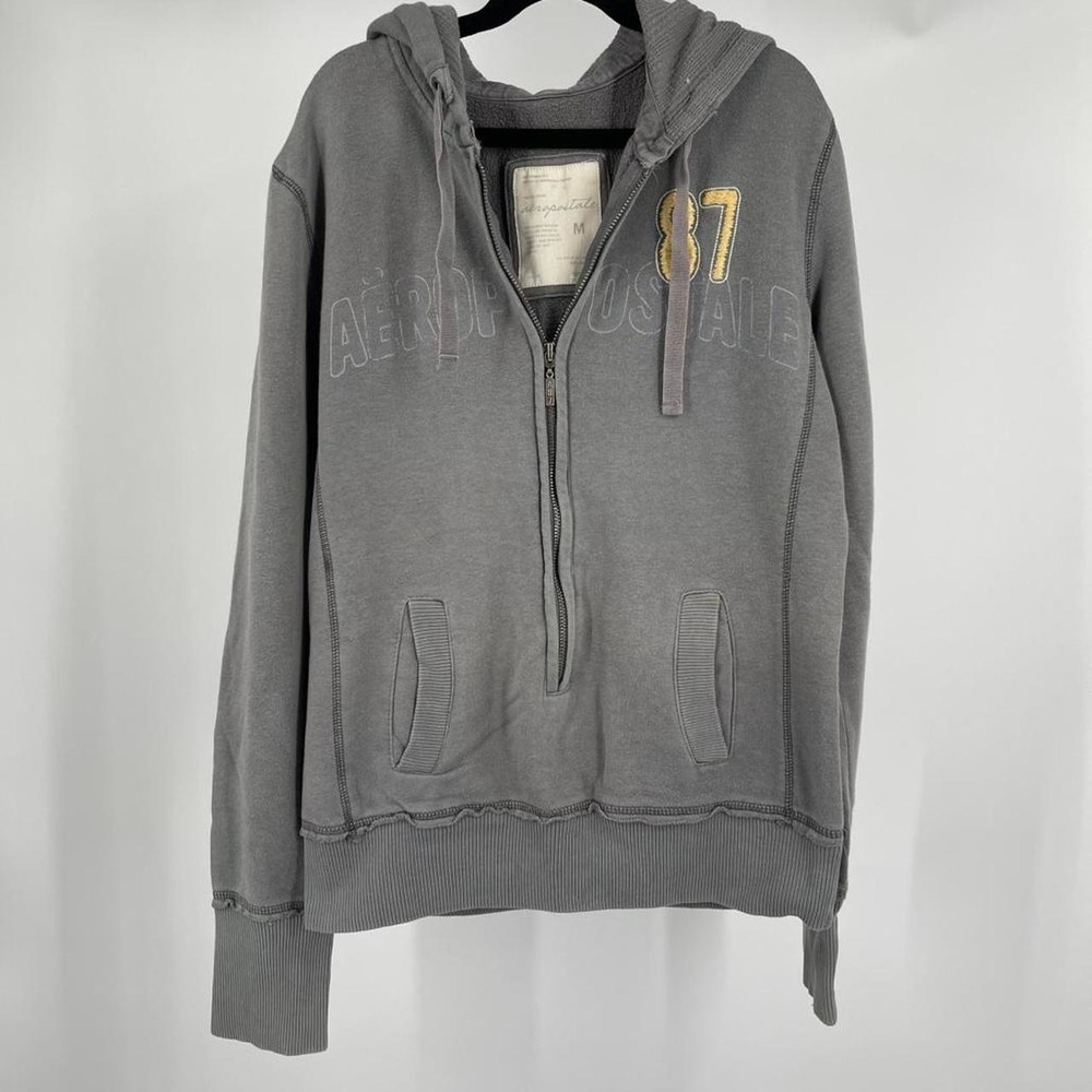 Y2K Aeropostale Grunge Zip Up Hoodie Women's M Embroidered Skater Emo Preppy